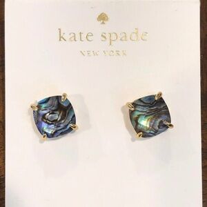 KATE SPADE New York Cushion Cut Abalone Gold Tone Earrings